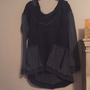Free People striped hooded sweater
